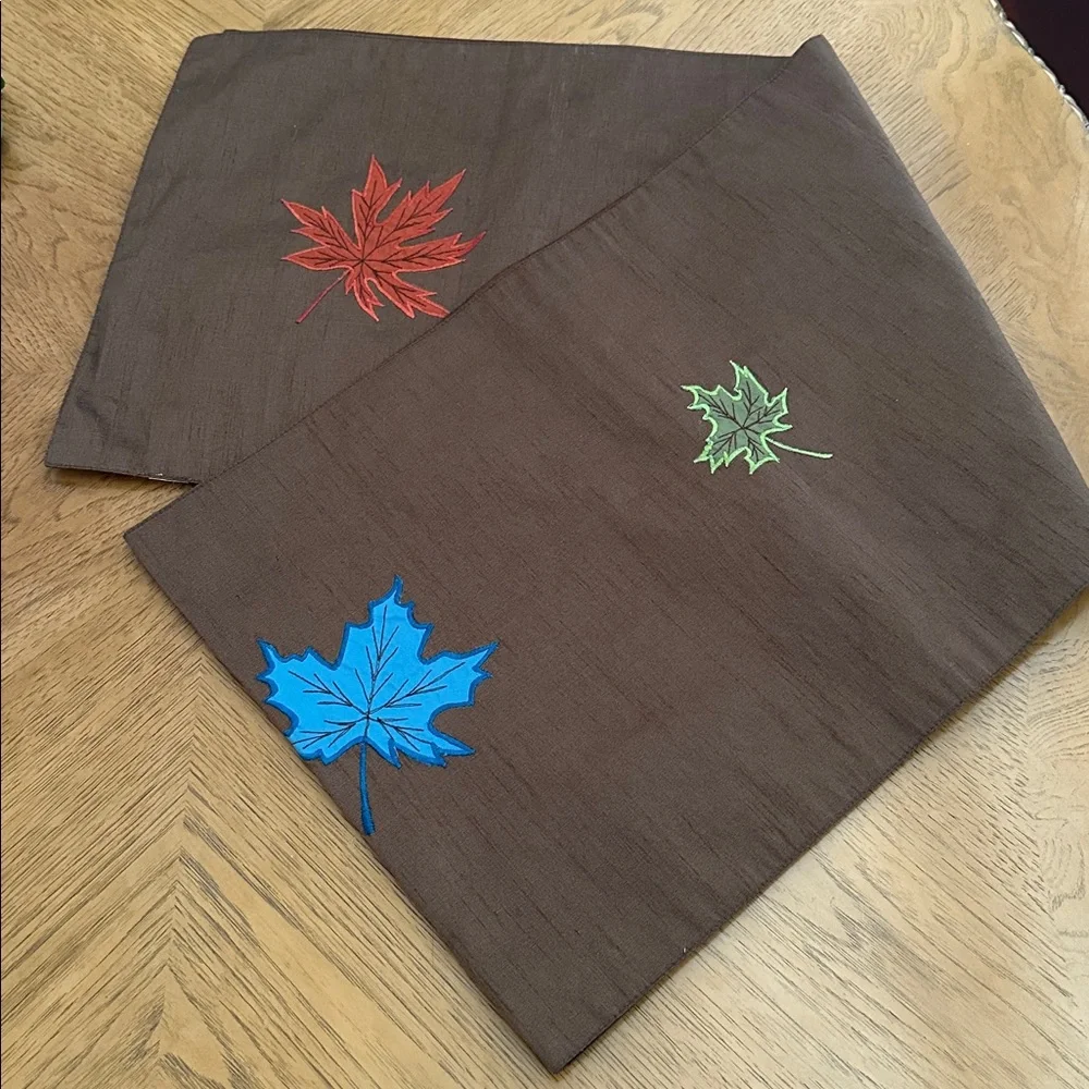 Table Runner Brown, multi color Fall, Thanksgiving decor